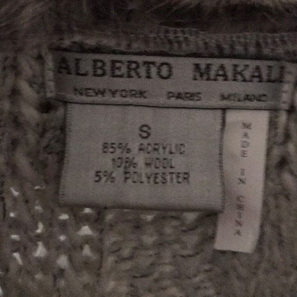 Long sleeved knit cardigan with fur trim - Picture 2 of 4